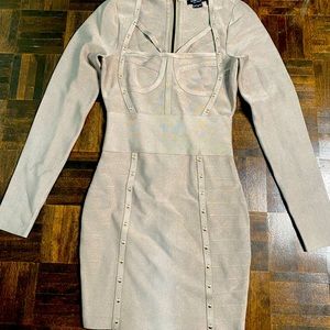 Champagne bandage dress by Marciano